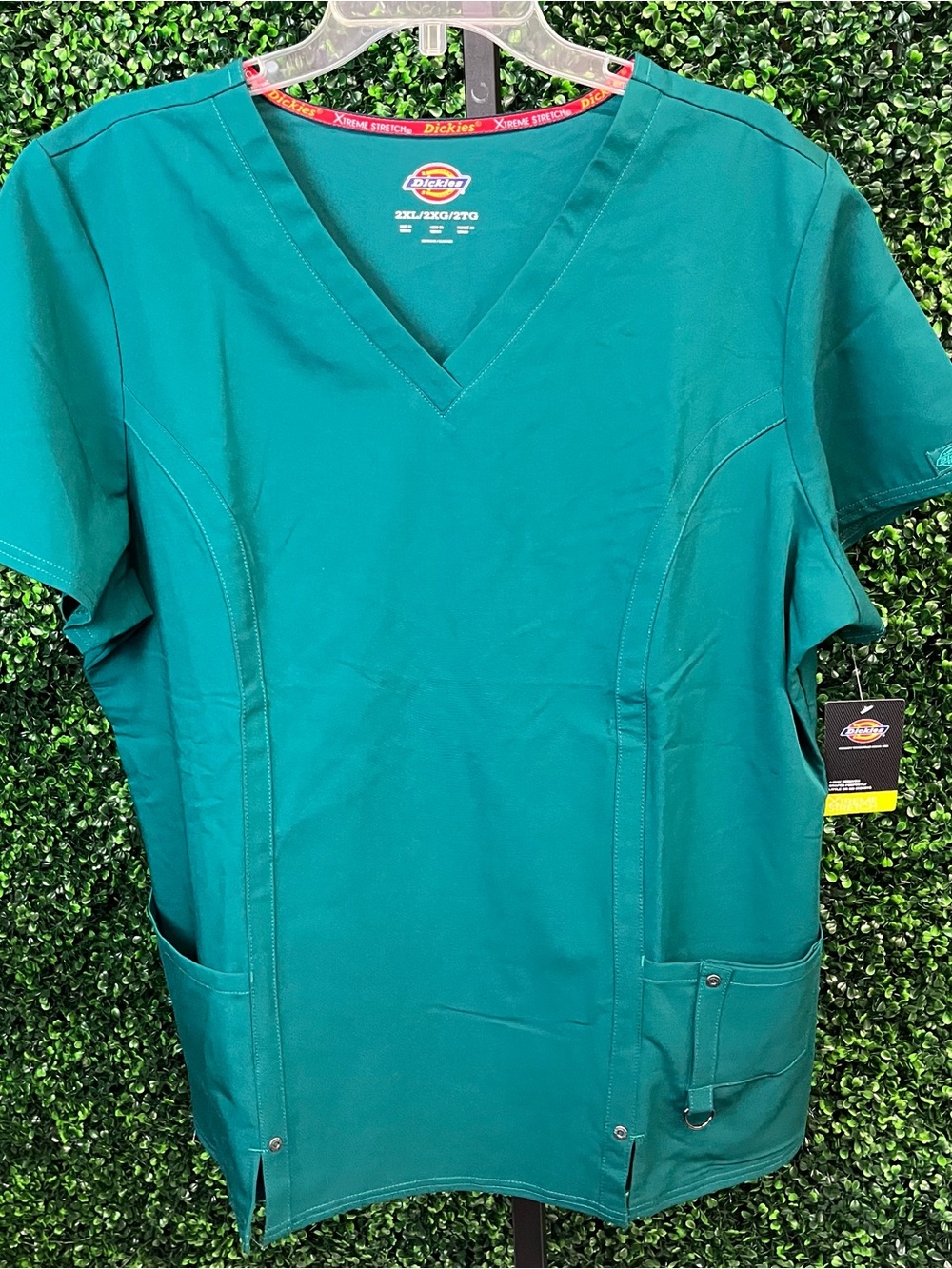 NWT Dickies Hunter Green V-Neck Scrub Top Size 2XL